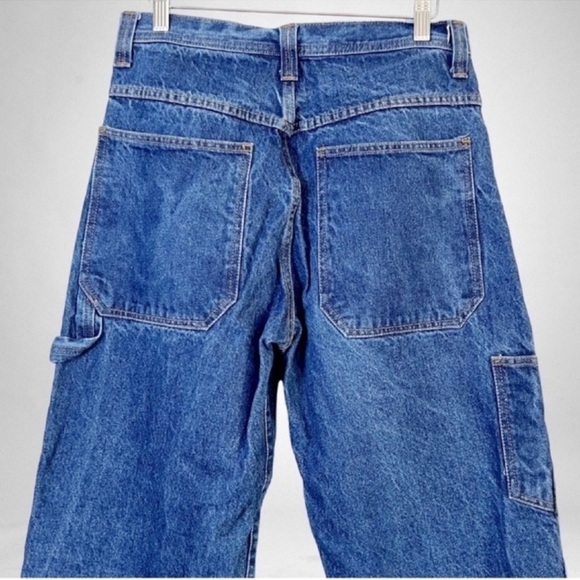 J.Galt Shanghai High Waist Carpenter Jeans Med Wash Blue SZ L - Picture 6 of 10